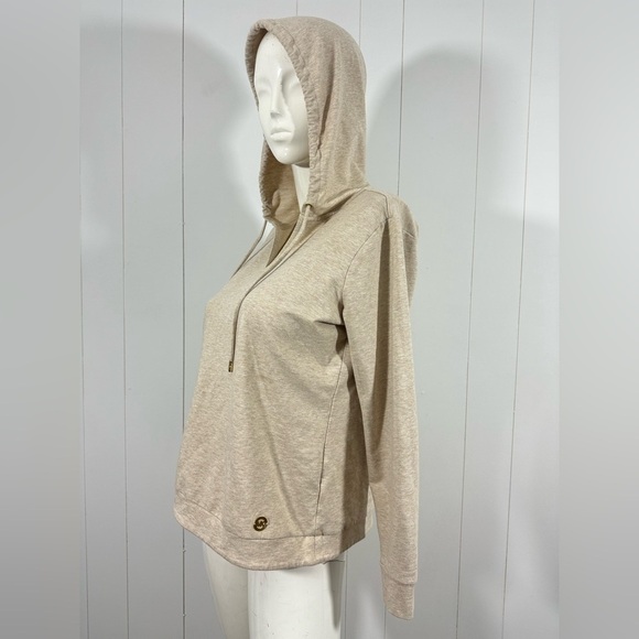 Michael Kors Women’s Beige Sweater Hoodie Pullover Size M Hooded W Long Sleeve - Picture 6 of 9